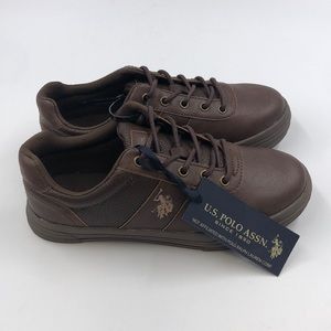 New boys us polo assn shoes style helm brown